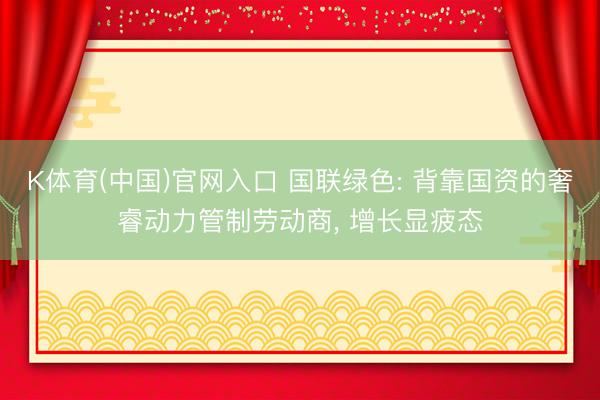 K体育(中国)官网入口 国联绿色: 背靠国资的奢睿动力管制劳动商， 增长显疲态