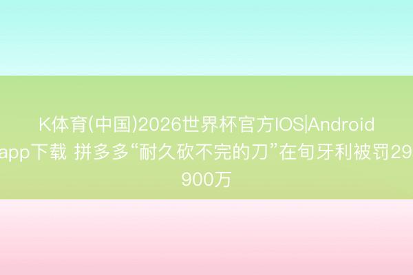 K体育(中国)2026世界杯官方IOS|Android手机app下载 拼多多“耐久砍不完的刀”在旬牙利被罚2900万