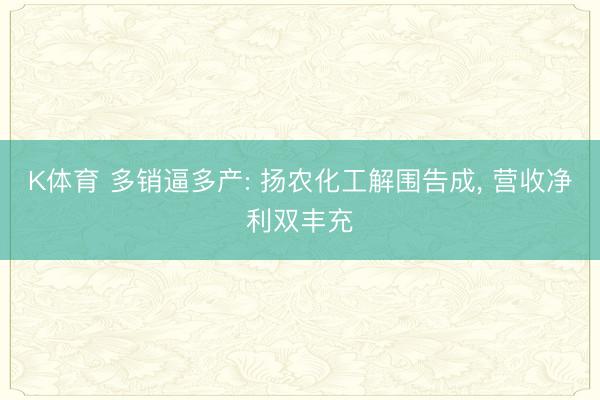 K体育 多销逼多产: 扬农化工解围告成， 营收净利双丰充