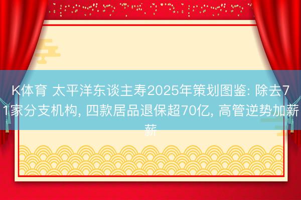 K体育 太平洋东谈主寿2025年策划图鉴: 除去71家分支机构， 四款居品退保超70亿， 高管逆势加薪