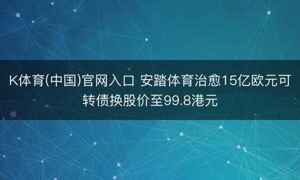 K体育(中国)官网入口 安踏体育治愈15亿欧元可转债换股价至99.8港元