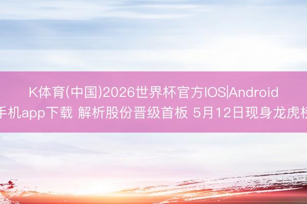 K体育(中国)2026世界杯官方IOS|Android手机app下载 解析股份晋级首板 5月12日现身龙虎榜