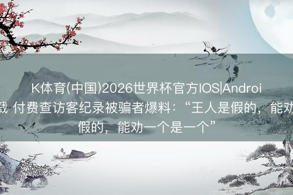 K体育(中国)2026世界杯官方IOS|Android手机app下载 付费查访客纪录被骗者爆料：“王人是假的，能劝一个是一个”