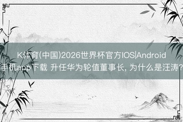 K体育(中国)2026世界杯官方IOS|Android手机app下载 升任华为轮值董事长， 为什么是汪涛?