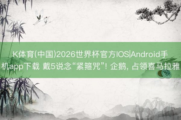 K体育(中国)2026世界杯官方IOS|Android手机app下载 戴5说念“紧箍咒”! 企鹅， 占领喜马拉雅