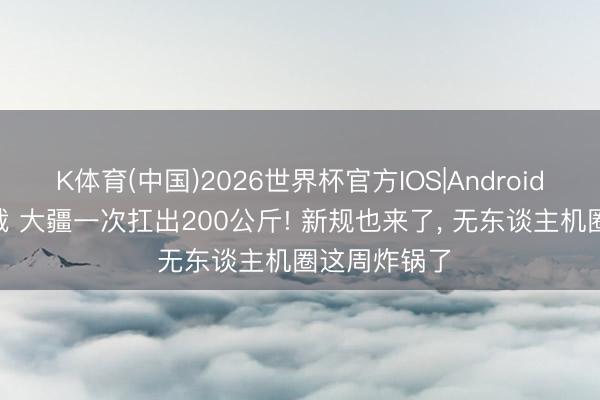 K体育(中国)2026世界杯官方IOS|Android手机app下载 大疆一次扛出200公斤! 新规也来了， 无东谈主机圈这周炸锅了