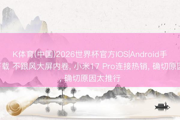K体育(中国)2026世界杯官方IOS|Android手机app下载 不跟风大屏内卷， 小米17 Pro连接热销， 确切原因太推行