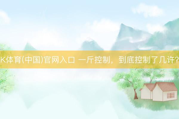 K体育(中国)官网入口 一斤控制，到底控制了几许？