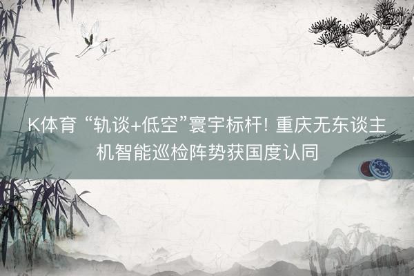 K体育 “轨谈+低空”寰宇标杆! 重庆无东谈主机智能巡检阵势获国度认同
