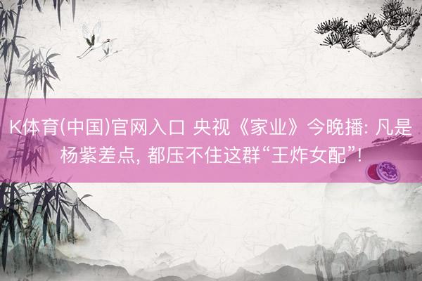 K体育(中国)官网入口 央视《家业》今晚播: 凡是杨紫差点， 都压不住这群“王炸女配”!