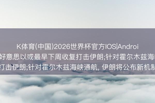 K体育(中国)2026世界杯官方IOS|Android手机app下载 好意思媒: 好意思以或最早下周收复打击伊朗;针对霍尔木兹海峡通航， 伊朗将公布新机制