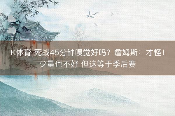 K体育 死战45分钟嗅觉好吗？詹姆斯：才怪！少量也不好 但这等于季后赛