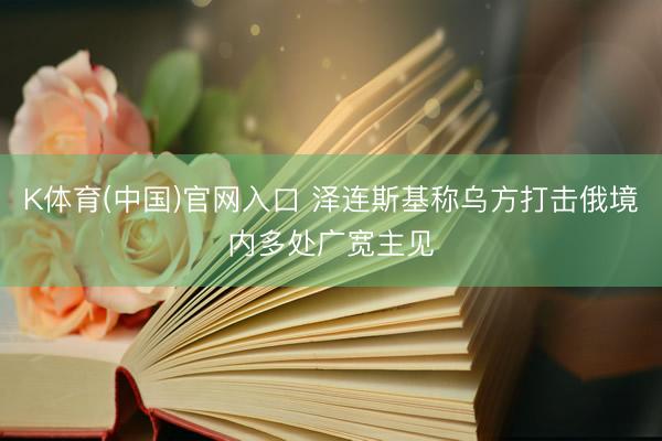 K体育(中国)官网入口 泽连斯基称乌方打击俄境内多处广宽主见