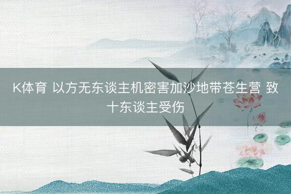 K体育 以方无东谈主机密害加沙地带苍生营 致十东谈主受伤