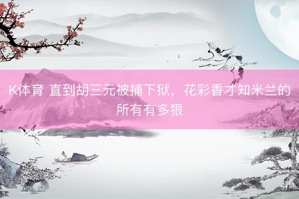 K体育 直到胡三元被捕下狱，花彩香才知米兰的所有有多狠