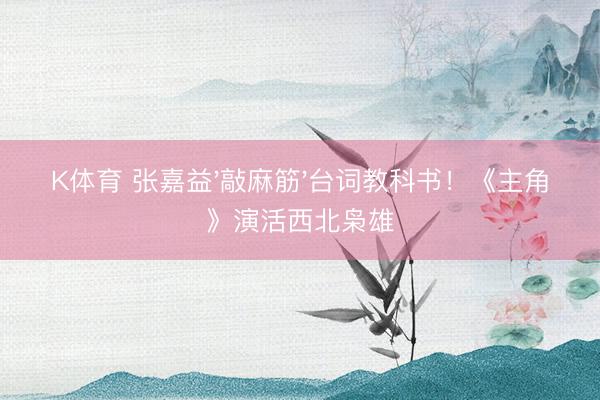 K体育 张嘉益'敲麻筋'台词教科书！《主角》演活西北枭雄
