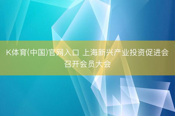 K体育(中国)官网入口 上海新兴产业投资促进会召开会员大会