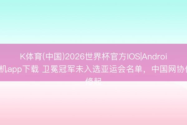 K体育(中国)2026世界杯官方IOS|Android手机app下载 卫冕冠军未入选亚运会名单，中国网协修起